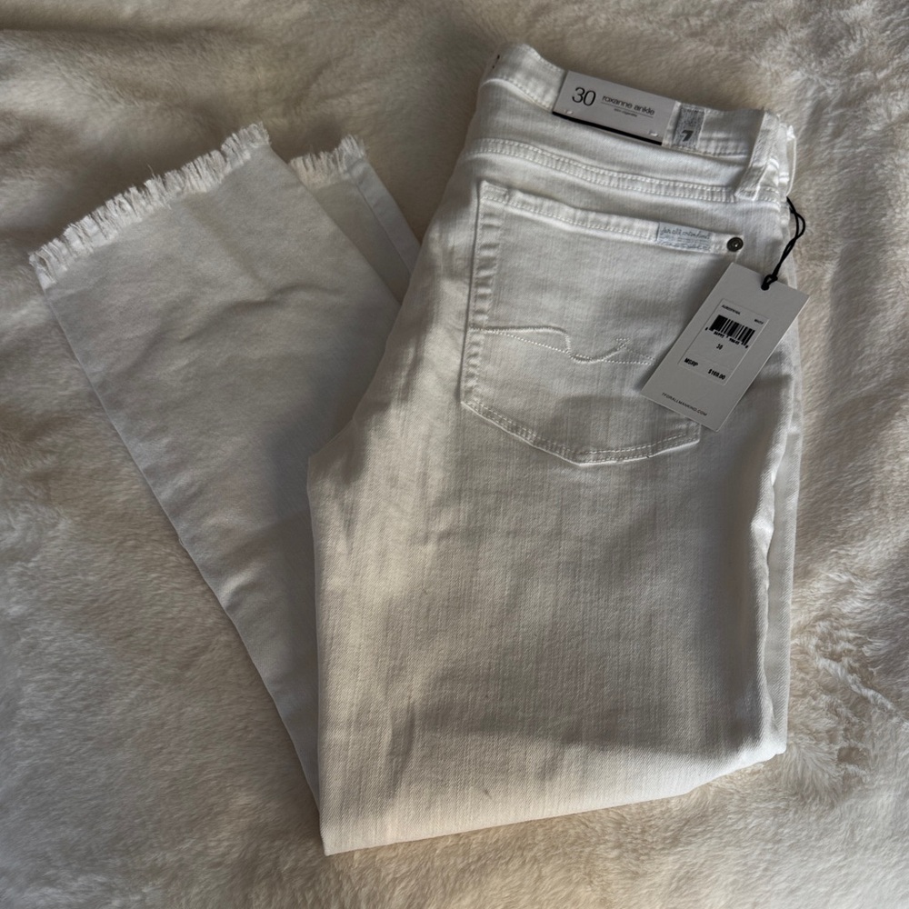 7 For All Mankind Ankle White Jeans